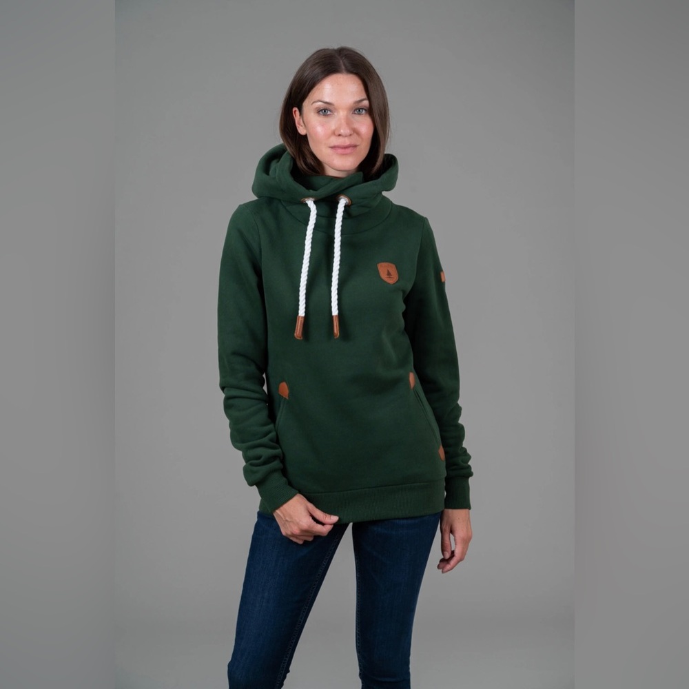 Large- Naketano- Hunter Green Hoodie w/ Rope Cord Drawstring